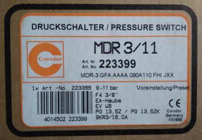 Реле давления Condor MDR 3/11 автомат защиты 16A - фото 2 - id-p73434078