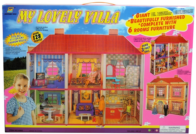 Домик для кукол типа Барби My Lovely Villa 6 комнат 6983 ( рост кукол 29 см) - фото 5 - id-p84295978