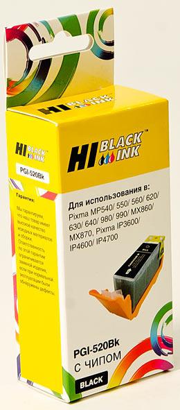 Картридж PGI-520Bk/ 2932B004 (для Canon PIXMA MP540/ MP560/ MP630/ MX860/ MP980/ iP4600) Hi-Black, чёрный