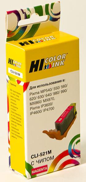 Картридж CLI-521M/ 2935B004 (для Canon PIXMA MP550/ MP620/ MP640/ MX870/ MP990/ iP4600) Hi-Black, пурпурный