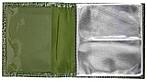 Визитница из натуральной кожи «Кинг» 4327 115*125 мм, 2 кармана, 18 листов, рифленая зеленая