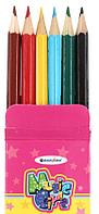 Карандаши цветные Darvish 6 цветов, длина 175 мм, для девочек, Music Girls