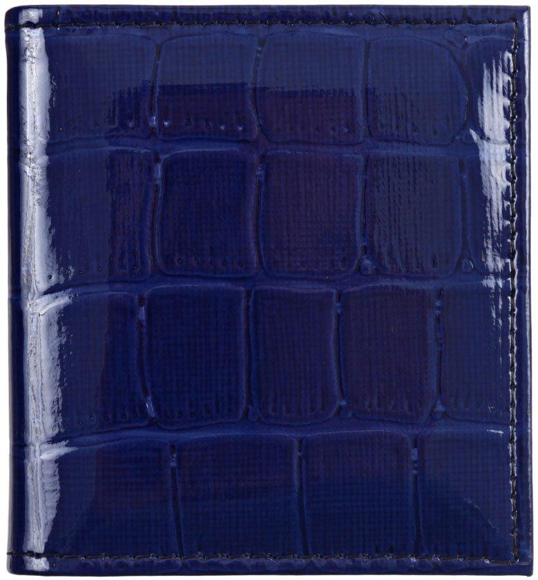 Визитница из натуральной кожи «Кинг» 4327 115*125 мм, 2 кармана, 18 листов, рифленая синяя (крупное рифление) - фото 3 - id-p70340679