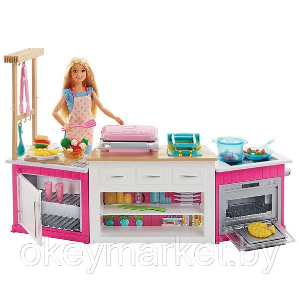 Игровой набор Barbie Супер кухня с куклой Barbie GWY53