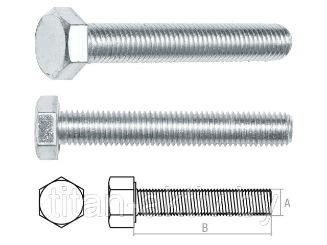 Болт М20х120 мм шестигр., цинк, кл.пр. 5.8, DIN 933 (20 кг) STARFIX