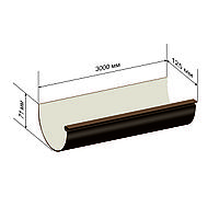 Водосточный желоб 3 м Рупласт коричневый