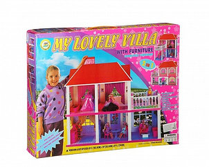 Дом для кукол 2-х этажный, Lovely Villa 6980, 2 в 1,  кукольный домик с аксессуарами, 2 варианта o
