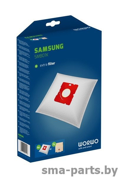 SMB 01 K (SMB01K) Комплект пылесборников Worwo для пылесоса Samsung (4 шт + фильтр двигателя) - фото 2 - id-p82720628