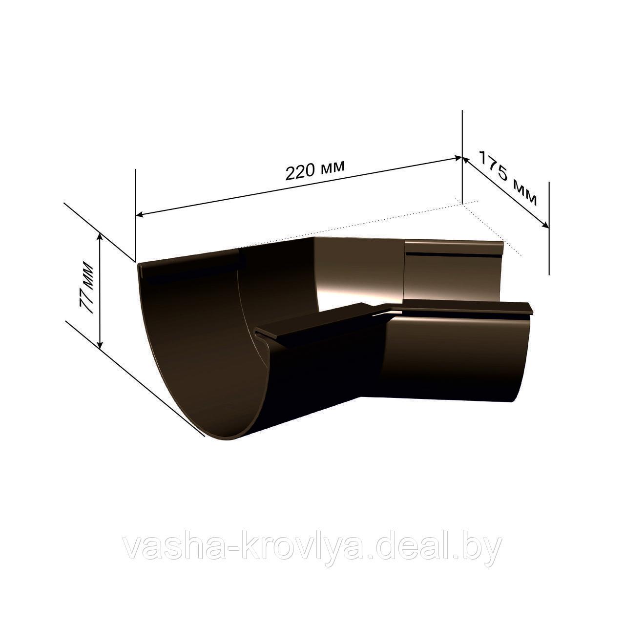 Угол внутренний желоба 135 гр коричневый
