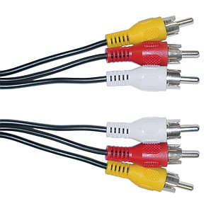 Шнур 3RCA(тюльпан)-3RCA(тюльпан) штекера 1.2м