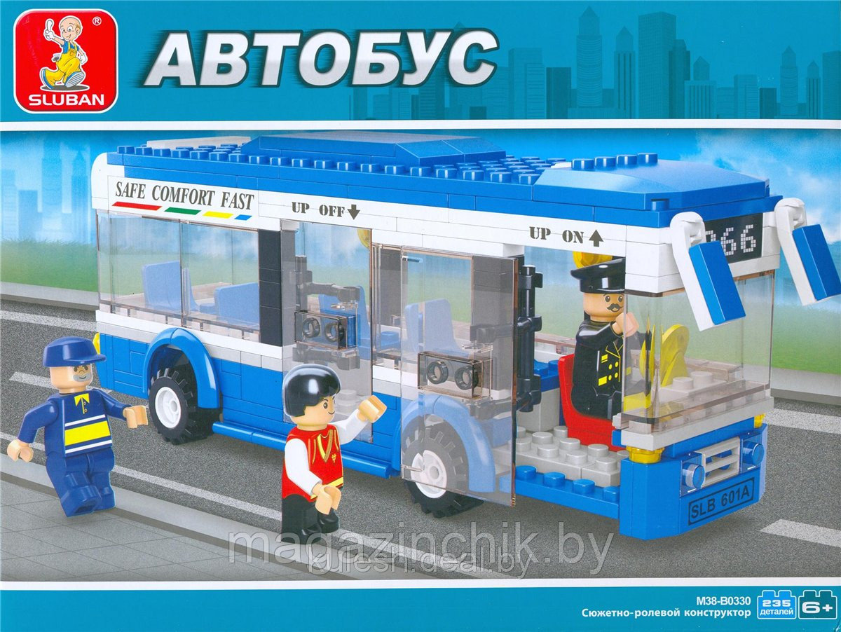 Конструктор Автобус M38-B0330 Sluban (Слубан) 235 деталей аналог Лего (LEGO) купить в Минске - фото 1 - id-p4097179