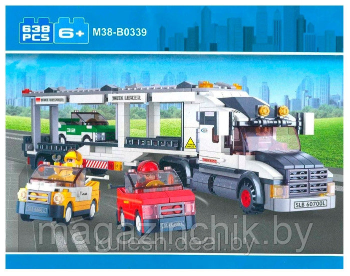 Конструктор Автовоз M38-B0339 Sluban (Слубан) 638 дет., длина модели 39 см аналог Лего (LEGO)