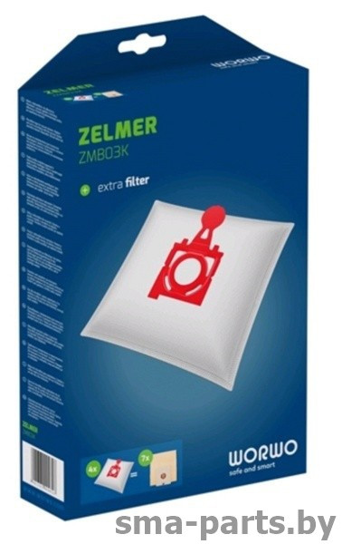 ZMB 03 K комплект пылесборников для пылесоса ZELMER (4шт+фильтр) - фото 2 - id-p82660184