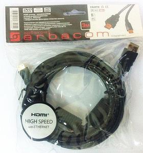 Шнур HDMI-мини штекер - HDMI штекер, HIGH SPEED with Ethernet, 3м , 2 феррита, D6,0мм