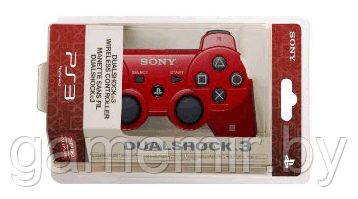 Беспроводной контроллер DualShock 3 (красный чёрный) - фото 3 - id-p4100641