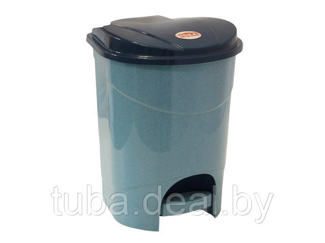 Контейнер для мусора с педалью 11л (голубой мрамор) IDEA - фото 1 - id-p84596318