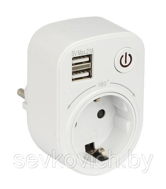 Розеточный блок SB-01 розетка 16А + 2 USB 5V 2,1A EKF
