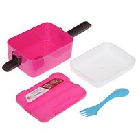 Ланч-бокс "С собой", прямоугольный, 2 уровня: 0,4 л, 1,15 л, с ложкой, цвета МИКС, фото 6