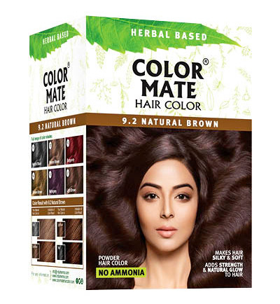 Краска для волос Color Mate Natural Brown 9.2 Коричневый, 1 саше 15 г - на основе индийской хны