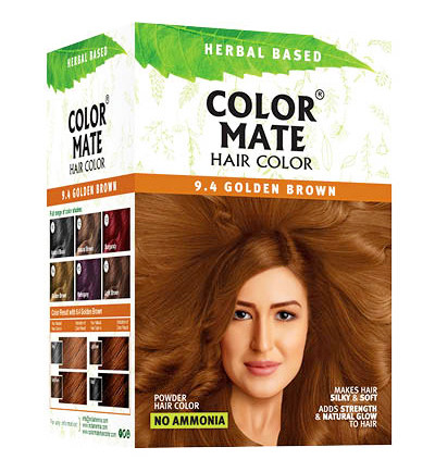 Краска для волос Color Mate Golden Brown 9.4 Золотисто-Коричневый, 1 саше 15 г - на основе хны