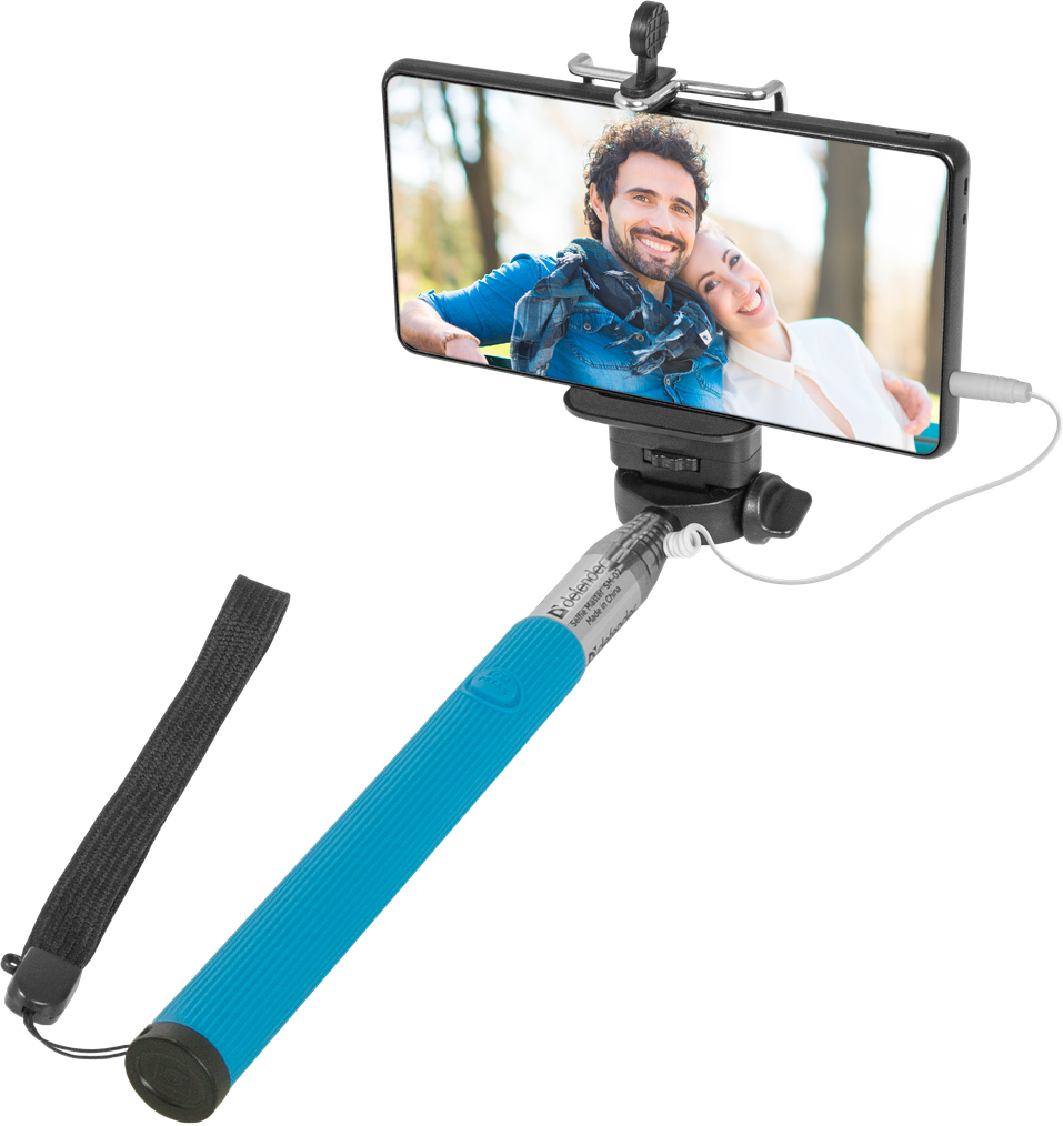 Селфи палка Defender Selfie Master SM-02 Blue проводная - фото 1 - id-p84690665