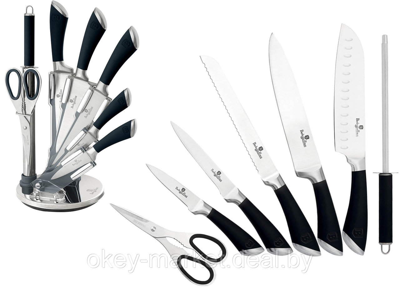 Набор кухонных ножей Berlinger Haus Infinity на подставке BH-2042 - фото 4 - id-p84691432