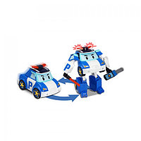Робот-трансформер Друзья спасатели Поли (Мигалка) ( голубая с белым машинка )
