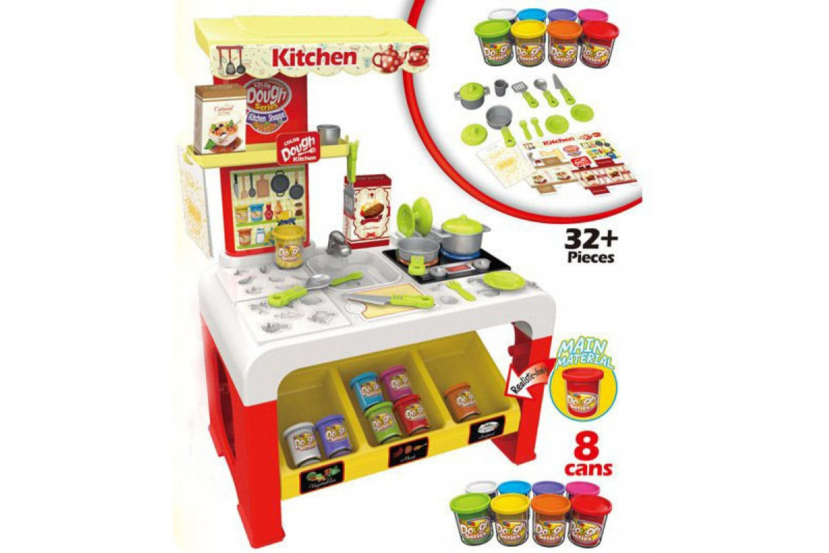 Игровой набор с пластилином "Кухня" + инструменты, формочки, звук, свет, на батарей - фото 3 - id-p84775076