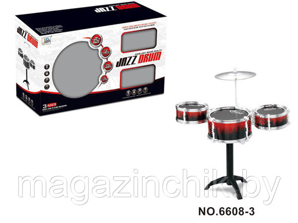 Детская барабанная установка Jazz Drum 6608-3, 3 тарелки - фото 1 - id-p84775113