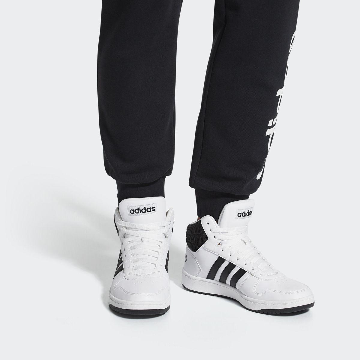 Кроссовки Adidas HOOPS 2.0 MID БЕЛЫЕ - фото 2 - id-p84778414