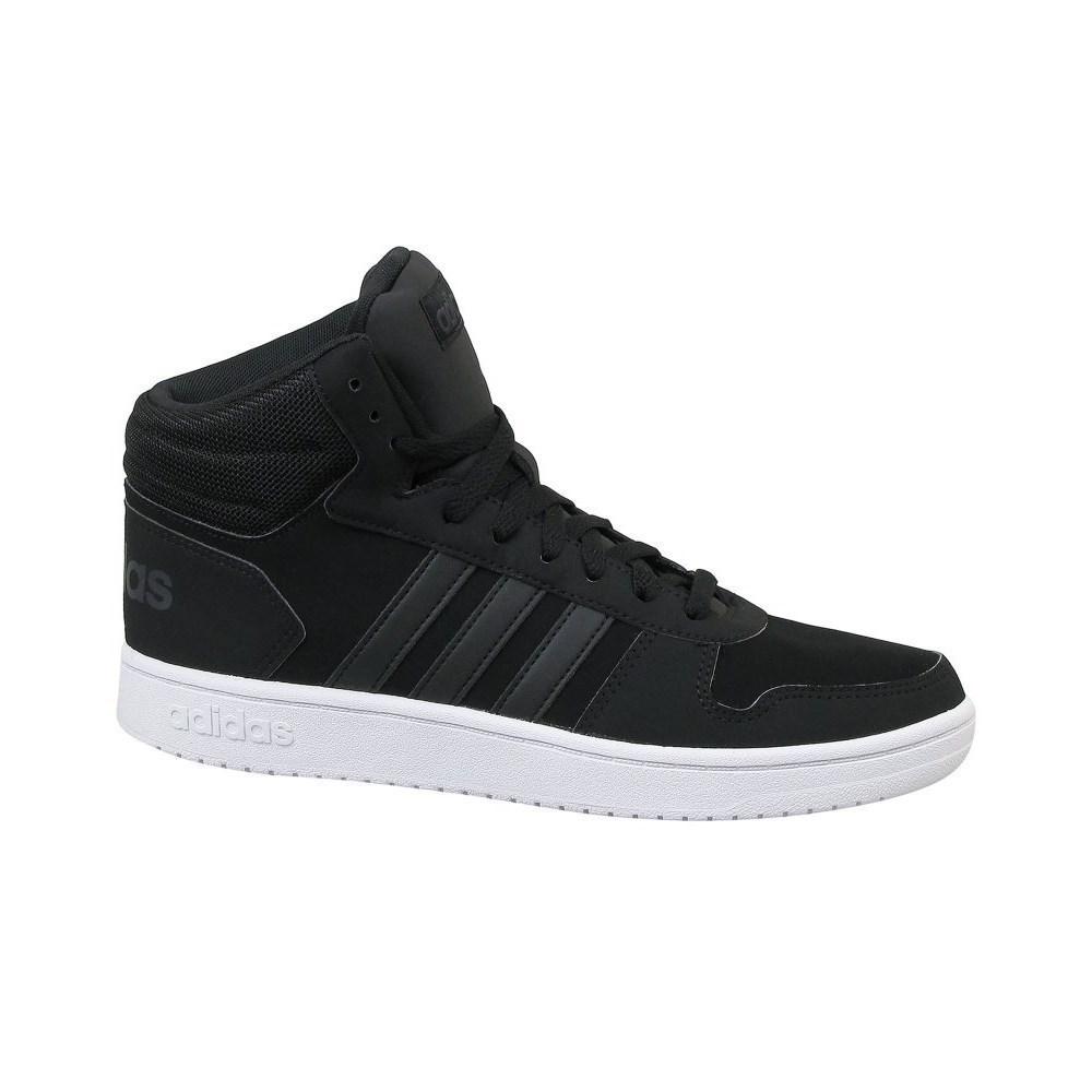 Кроссовки Adidas HOOPS 2.0 MID ЧЕРНЫЕ - фото 1 - id-p84778426