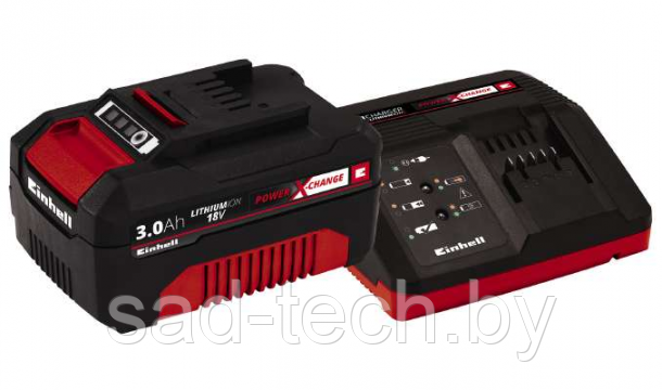 Einhell 4512041 Зарядное устройство+аккумулятор Li-Ion 3 Ач, 60 мин- 3Ач 130 мин 5,2Ач аккумуляторов PXC - фото 1 - id-p84788411