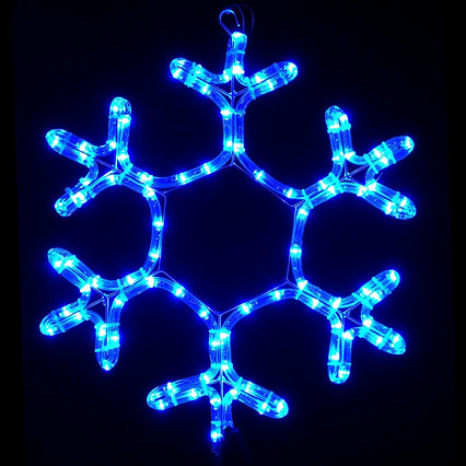 9053-40B LED-фигура "Снежинка" из дюралайта синяя с синим мерцанием", 40х40см уличная