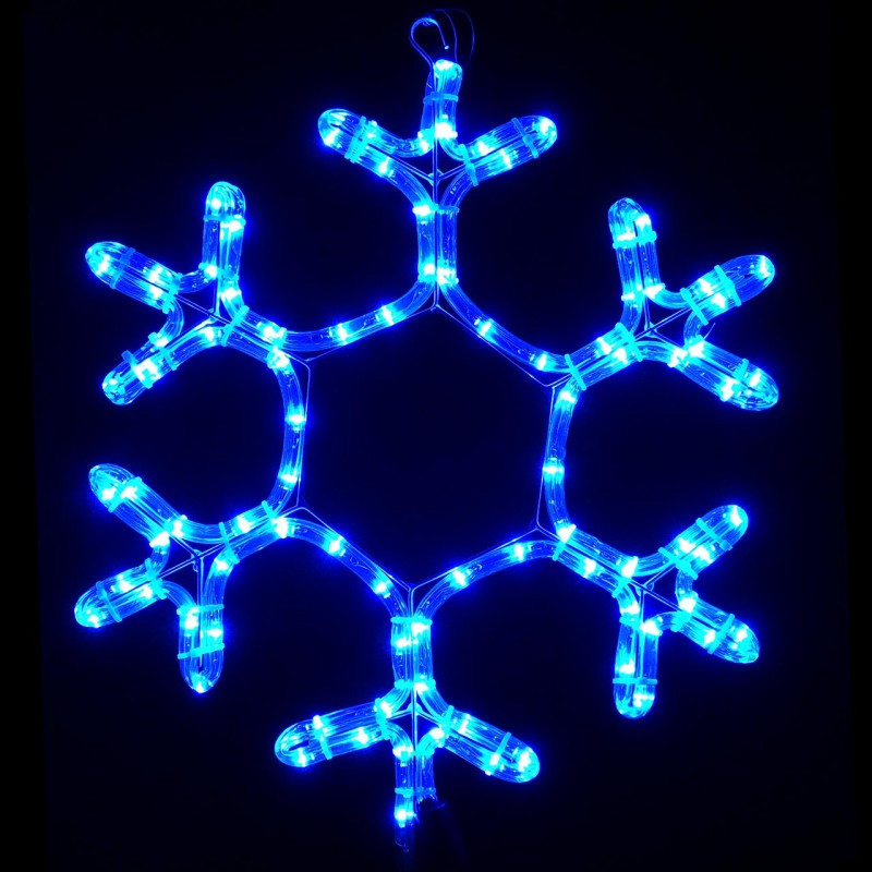 9053-40B LED-фигура "Снежинка" из дюралайта синяя с синим мерцанием", 40х40см уличная - фото 1 - id-p84791622