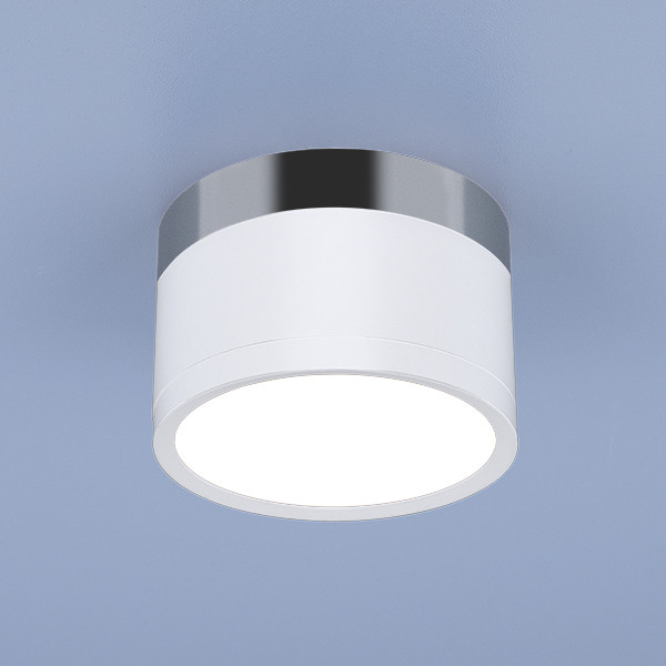 Накладной потолочный светодиодный светильник DLR029 10W 4200K белый матовый/хром - фото 1 - id-p84796690