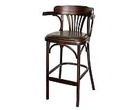 Кресло барное деревянное высокое с мягким сидением Роза - 1 КМФ 306-1