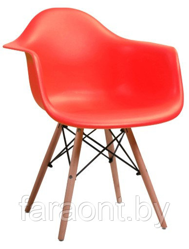 Стул с подлокотниками EAMES WOOD красный