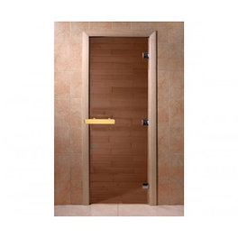 Стеклянная Дверь в баню 700*1800 DoorWood, 8мм (Бронза мат)