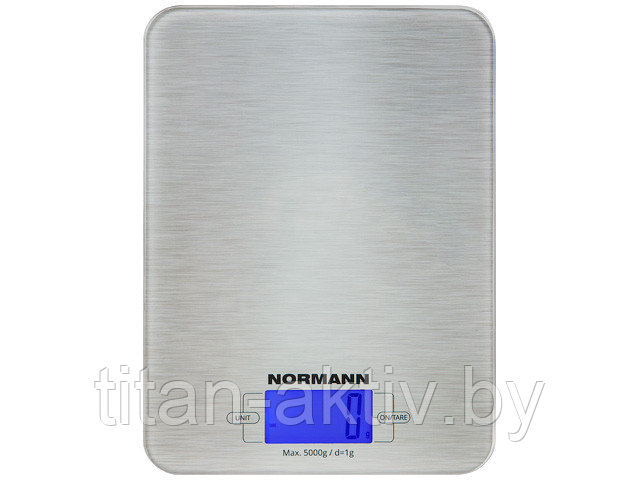 Весы кухонные ASK-266 NORMANN (5 кг, стекло 3 мм, дисплей 45х23 мм с подсветкой) - фото 1 - id-p84984901