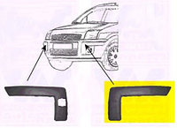 Накладка бампера передняя левая черная Ford Fusion 05-