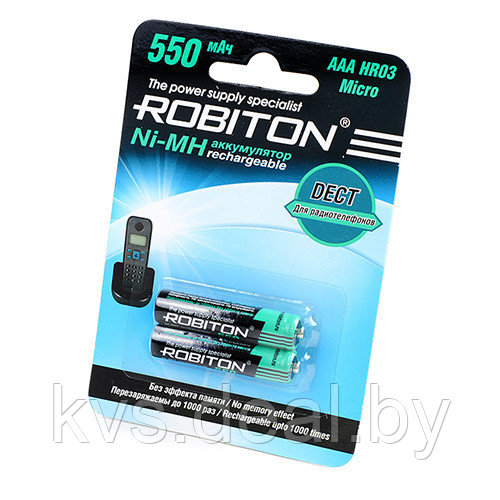 Аккумулятор ROBITON 550MHAAA-2 DECT BL2 - фото 1 - id-p85001648