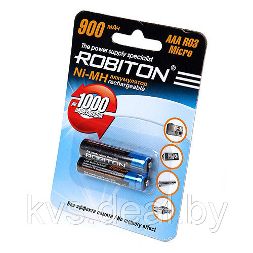Аккумуляторная батарея Robiton HR03-2BL 900mAh - фото 1 - id-p85001651