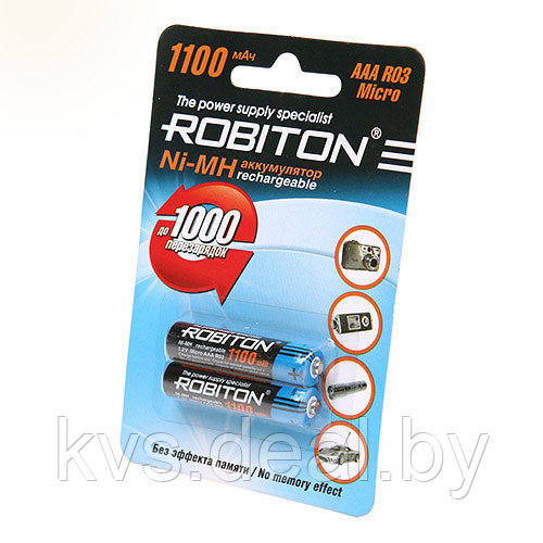 Аккумуляторная батарея Robiton HR03-2BL 1100mAh - фото 1 - id-p85001655