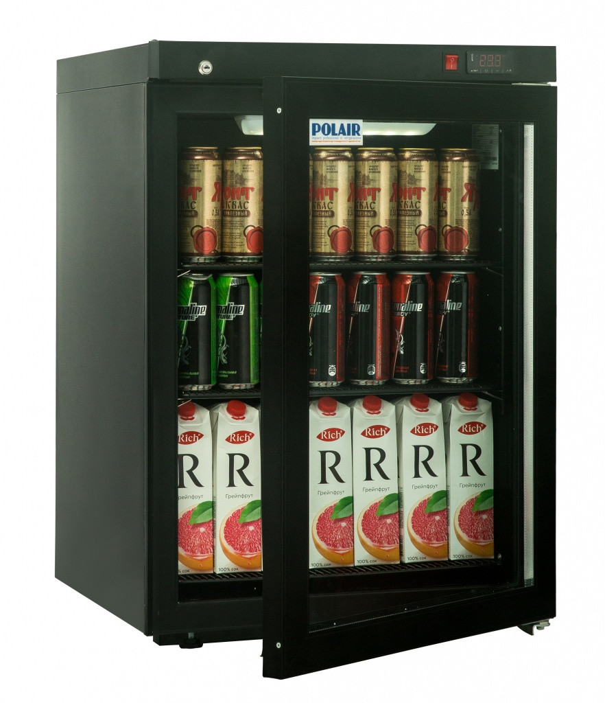 Шкаф холодильный POLAIR DM102-Bravo чёрный с замком