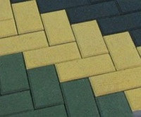 Тротуарная плитка Кирпичик 200X100X60 Зеленая на сером цементе