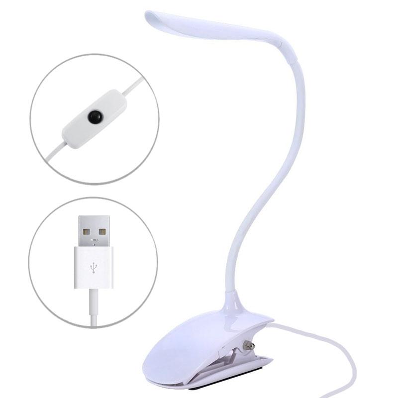 Гибкая лампа для чтения USB Led Eye Protection Lamp MY-810 с зажимом, белая