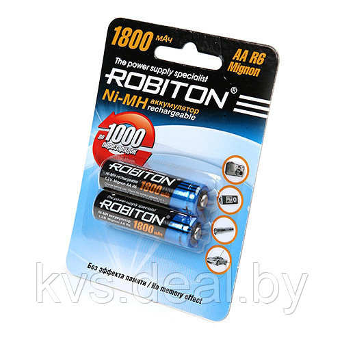 Аккумуляторная батарея Robiton HR6-2BL 1800mAh - фото 1 - id-p85001660