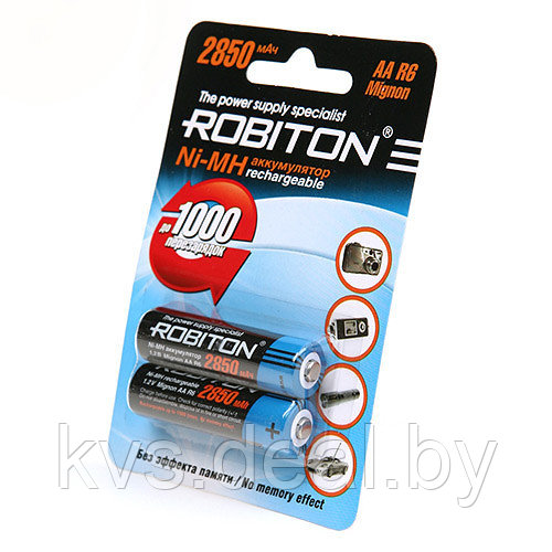 Аккумуляторная батарея Robiton HR6-2BL 2850mAh - фото 1 - id-p85001666