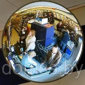 Зеркало сферическое для помещений d-300 мм с кронштейном на стену