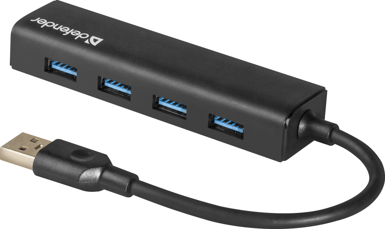USB разветвитель Defender Quadro Express, гнезда: 4xUSB3.0, кабель 0.15м